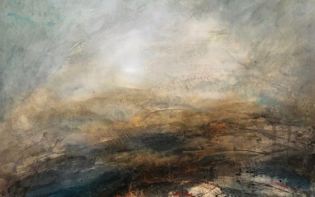 'Scattered Clouds' contemporary landscape painting by Paul Denham