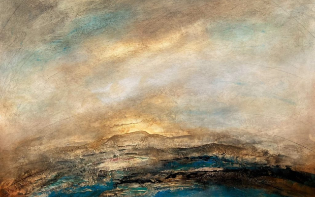 'Sea to Summit' contemporary landscape painting by Paul Denham