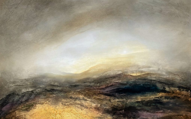 'Sun Shines Through' contemporary landscape painting by Paul Denham