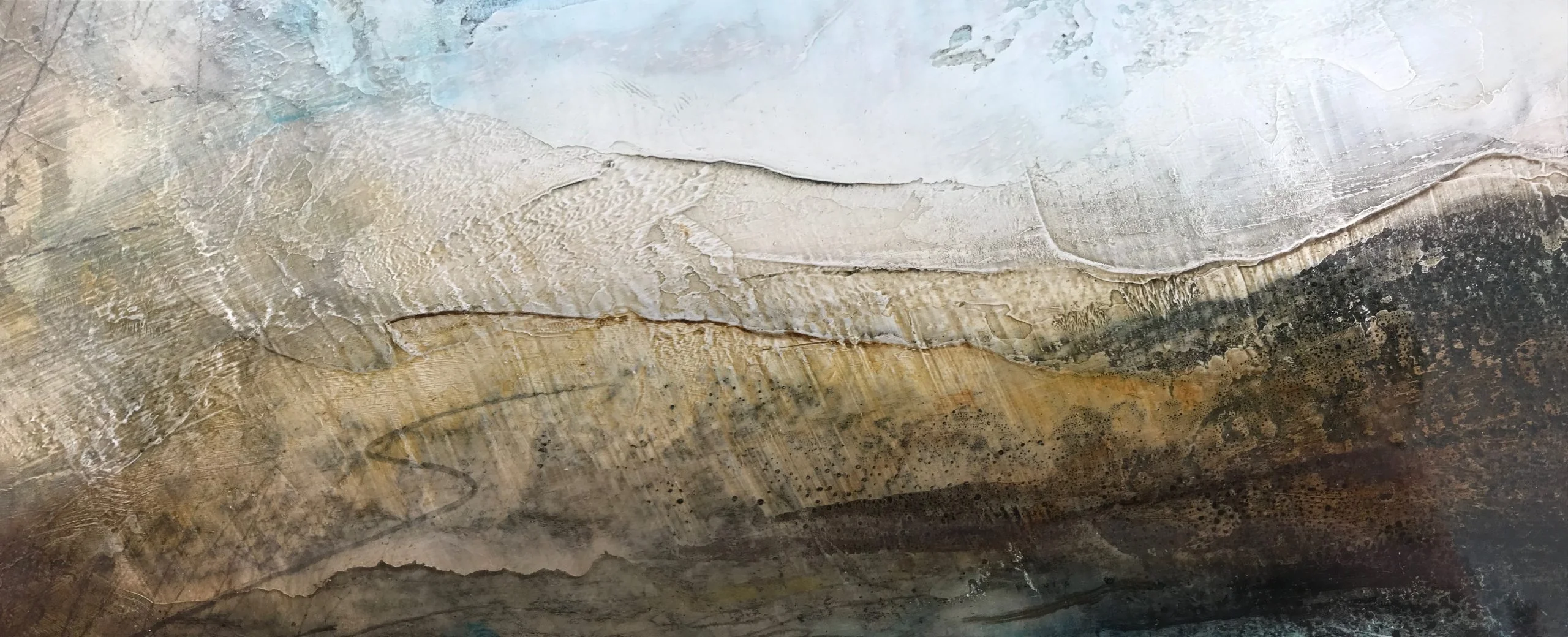 Close up detail of contemporary art by Paul Denham, modern British artist
