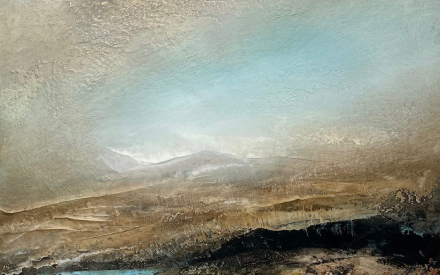 'Distant Peaks' contemporary landscape painting by Paul Denham